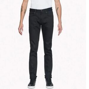 Naked & Famous Super Guy Jeans Ash Black Stretch Denim 28 Inseam Size 29